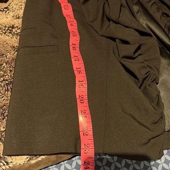 Alice +  Olivia Black Ruffle Jacket Blazer, Size Small - Picture 12 of 17